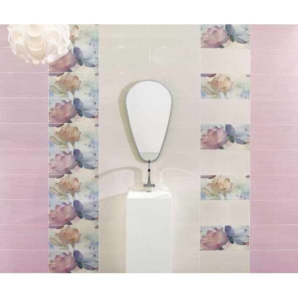 Дизайнерски  плочки за баня в бял/розов цвят / CERAMICA LATINA